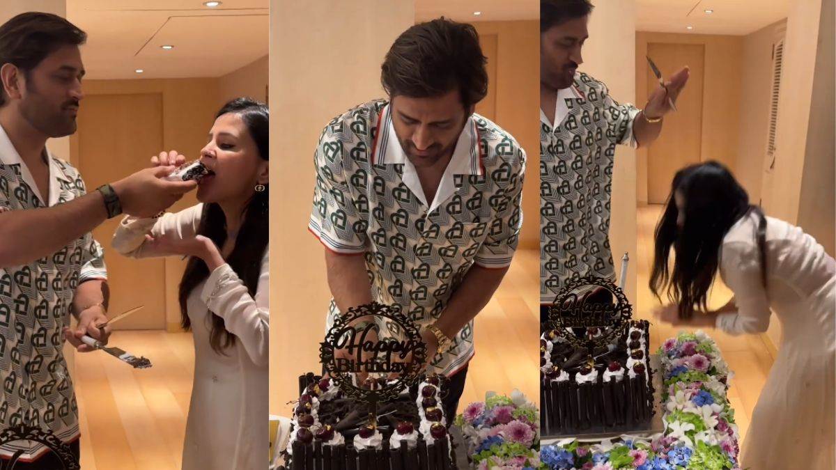 MS Dhoni Birthday: साक्षी ने छुए पति धोनी के पैर, जन्मदिन पर माही को इस खास अंदाज में किया विश; Video मचा रहा धमाल - MS Dhoni Birthday Wife Sakshi Dhoni touch