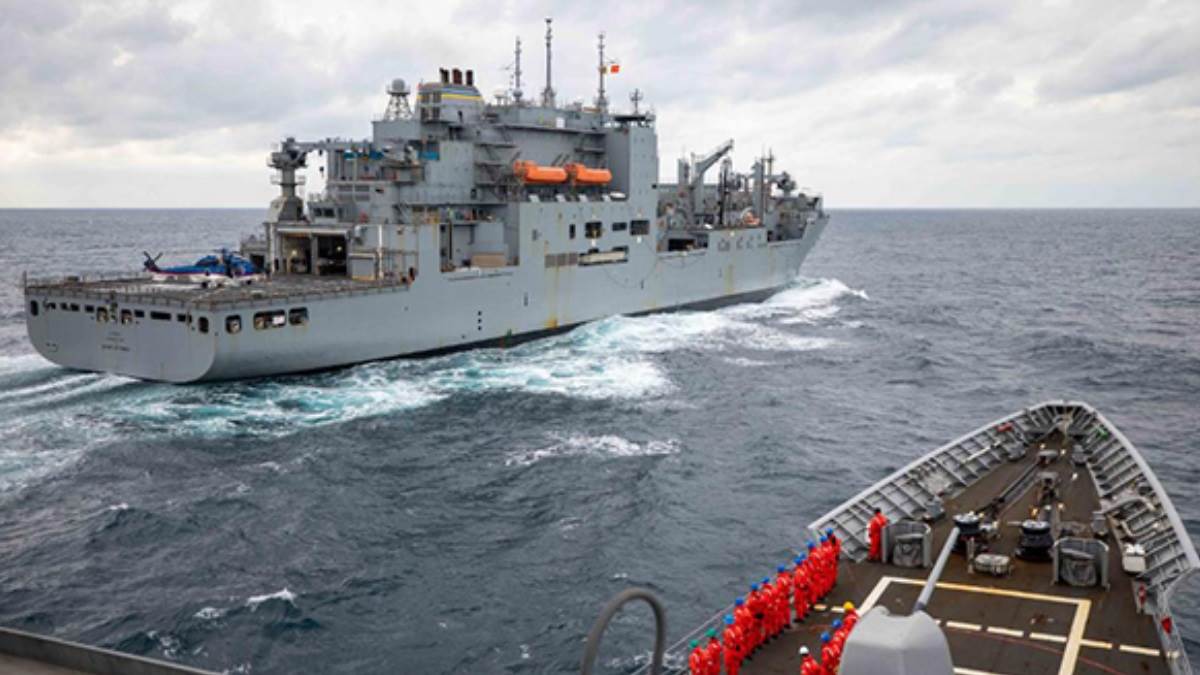us navy ship usns charles drew arrives in india for repair services at kattupalli shipyard in chennai