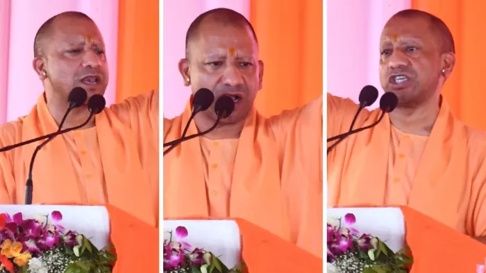 संभल के बहजोई में जनसभा को संबोधित करते मुख्यमंत्री योगी आदित्यनाथ। जागरण
