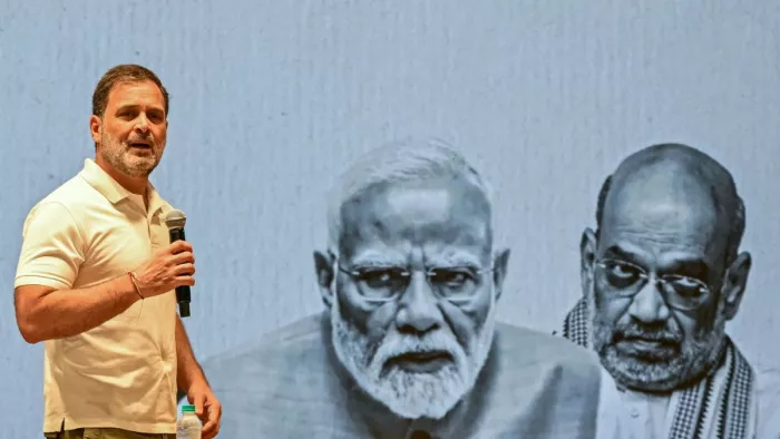 राहुल गांधी ने कर्नाटक विधानसभा चुनाव में फर्जी वोटिंग के लगाए आरोप।(फोटो सोर्स: पीटीआई)