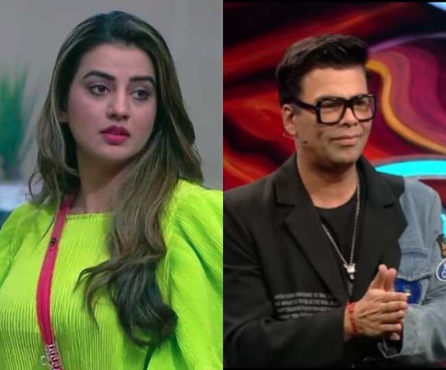 भोजपुरी अभिनेत्री अक्षरा सिंह और करण जौहर, तस्वीर- Instagram: singhakshara/voot