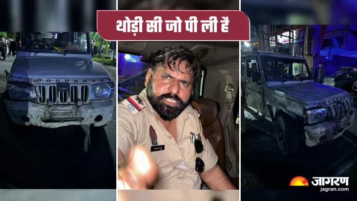 नशे में धुत ASI का बीच रोड पर ड्रामा