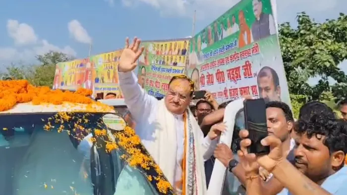 जेपी नड्डा दरभंगा के एम्स के निर्माण स्थल का जायजा लेने पहुंचे (जागरण)
