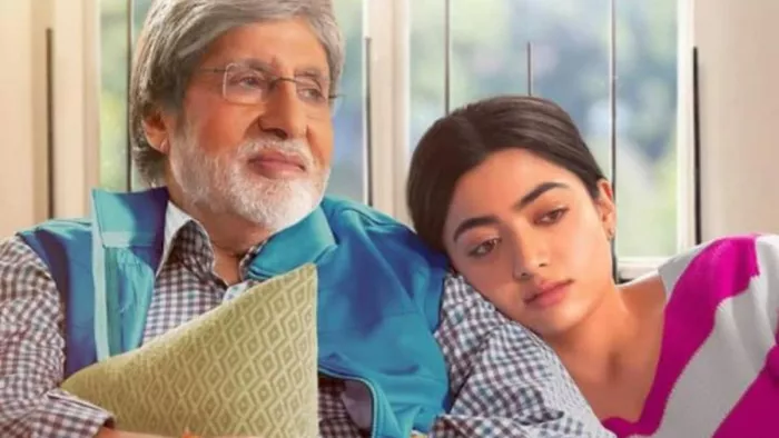 Still Image of Amitabh Bachchan and Rashmika Mandanna from Goodbye