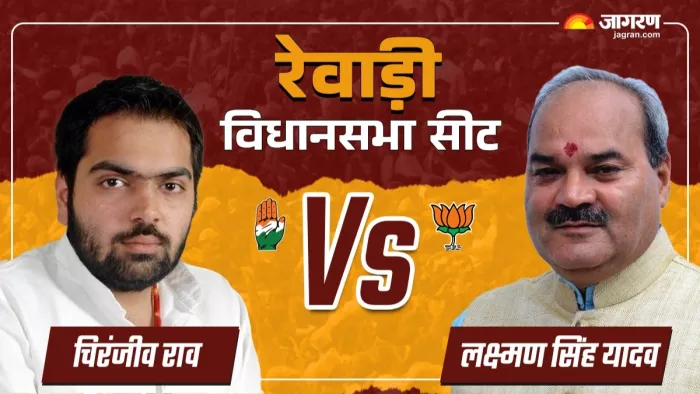 रेवाड़ी सीट पर कांग्रेस के चिरंजीव राव के सामने बीजेपी के लक्ष्मण यादव।