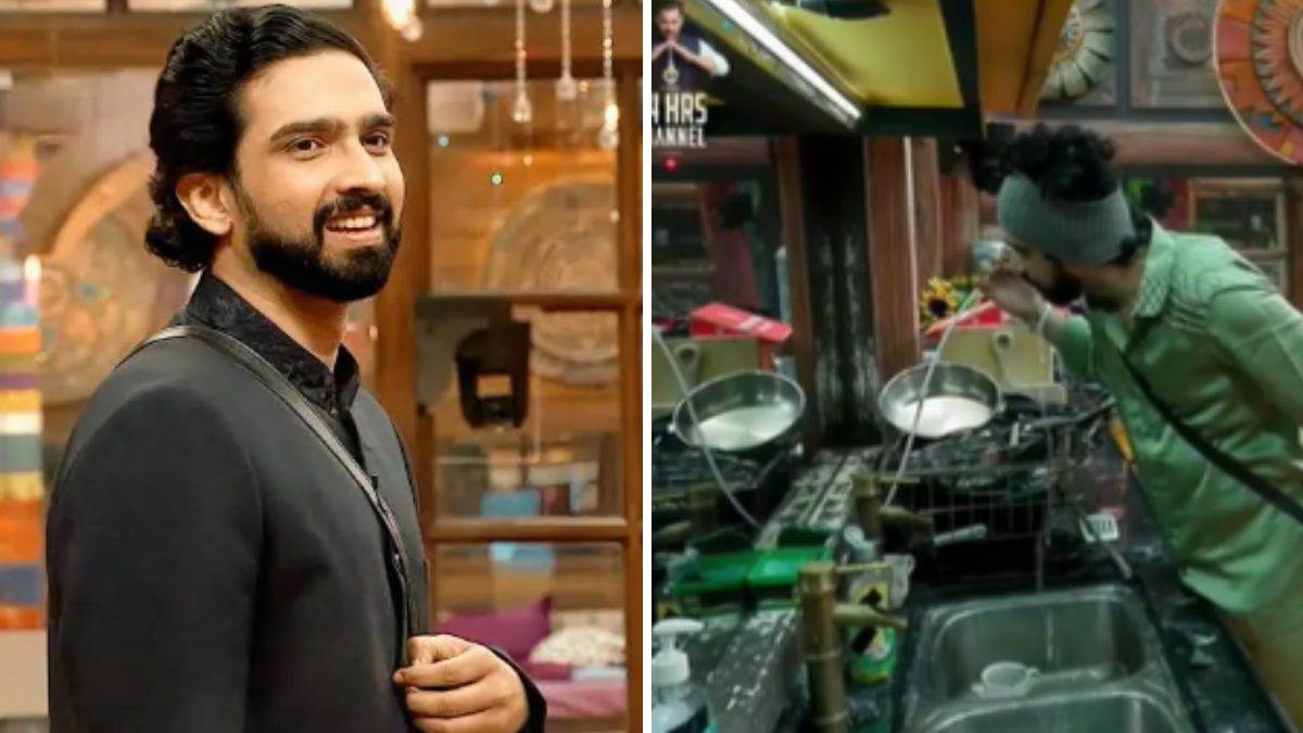 bigg boss 19 amaal mallik spit in kictchen sink netizens called him unhygienic video viral