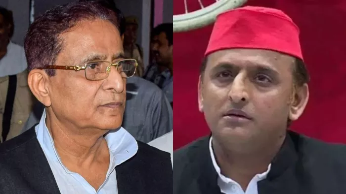 आजम खान, सपा सुप्रीमो अखिलेश यादव की फाइल फोटो।