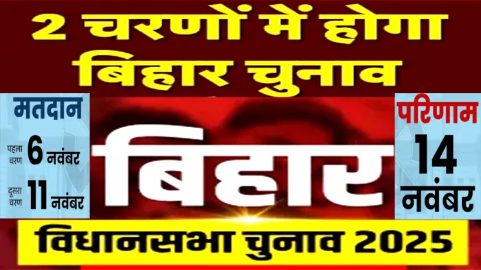 Bihar Election 2025 Date: बिहार विधानसभा चुनाव 2025 दो चरणों में 6 नवंबर और 11 नवंबर को होंगे।