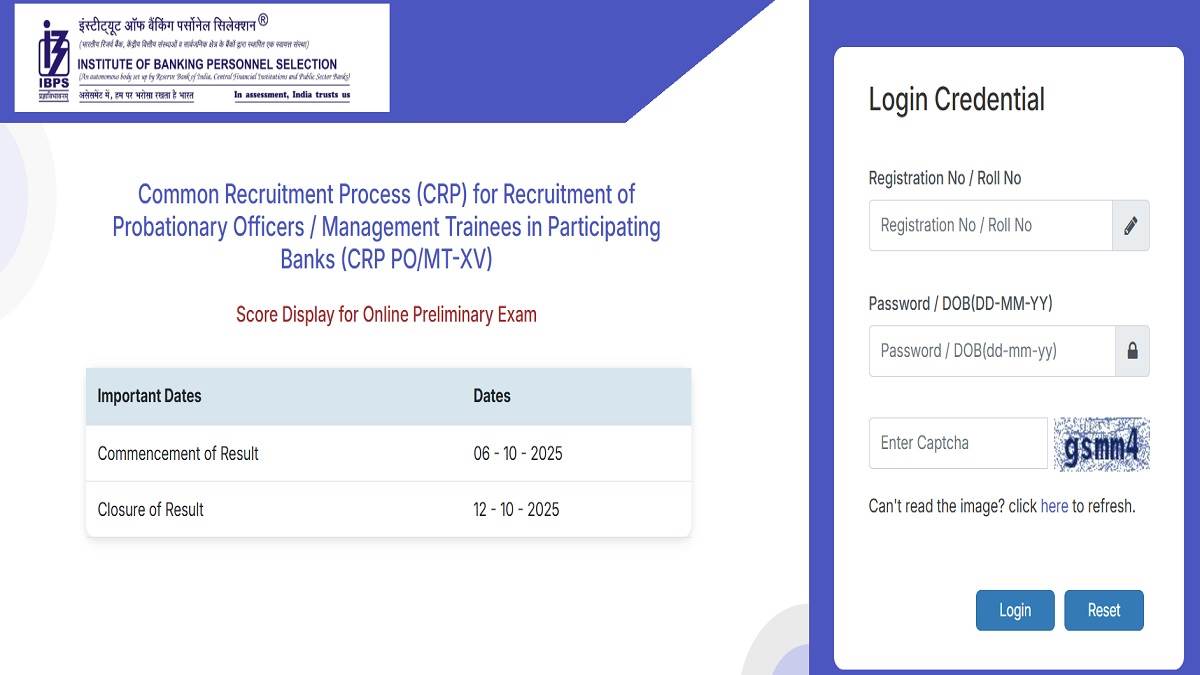 ibps po pre scorecard 2025 ibps probationary officer preliminary exam result released on ibps in check results in one click