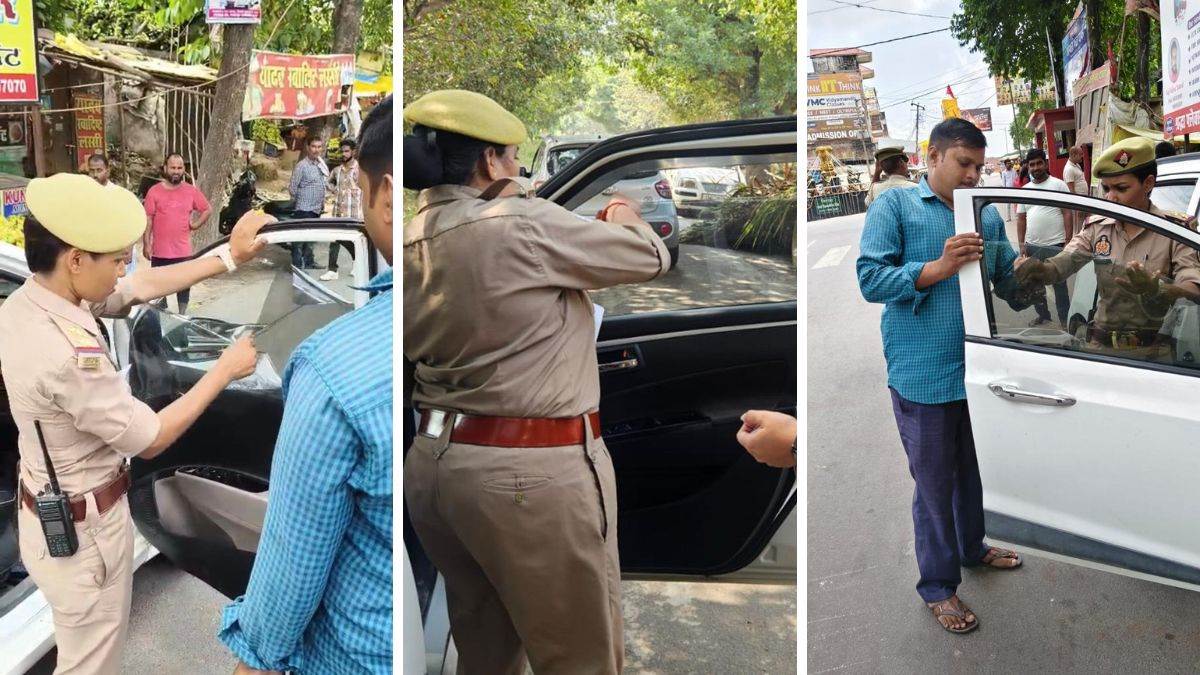 women safety initiatives uttar pradesh mission shakti traffic violation enforcement foot patrolling in up black film removal campaign