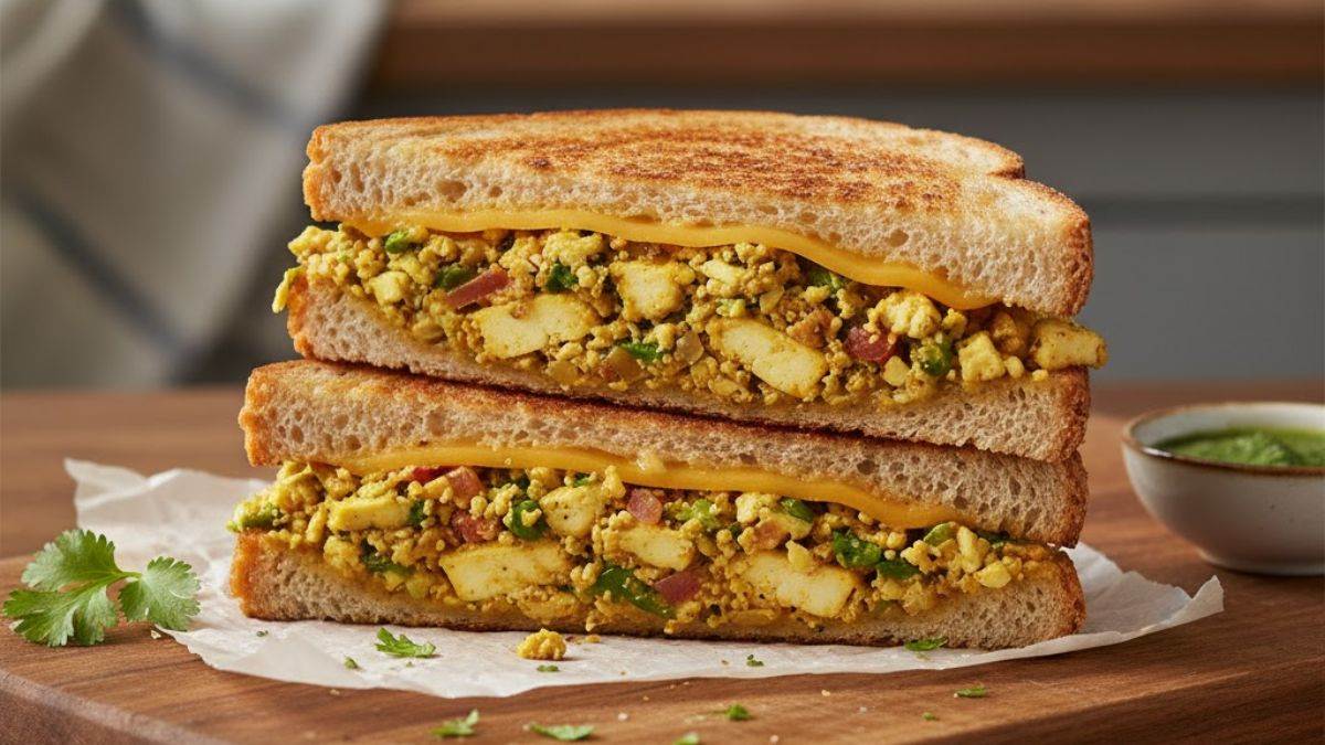 healthy paneer bhurji sandwich a quick and delicious breakfast recipe