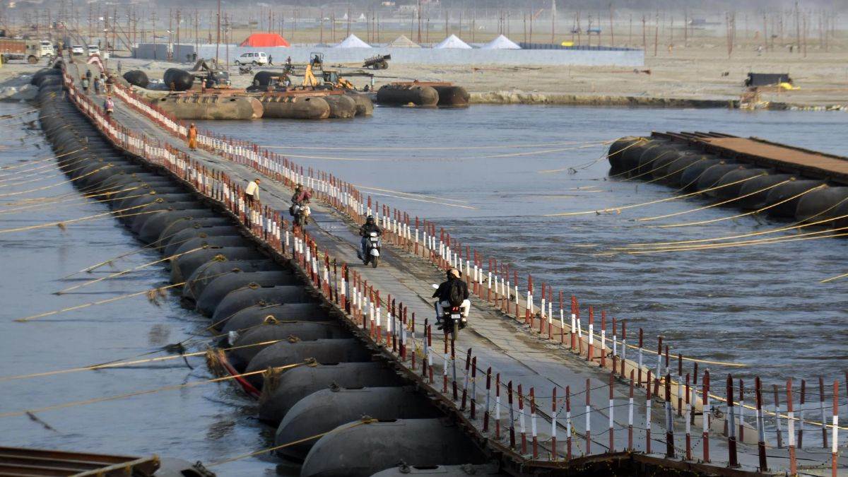 ncr faridabad news pontoon bridge construction to ease farmers access