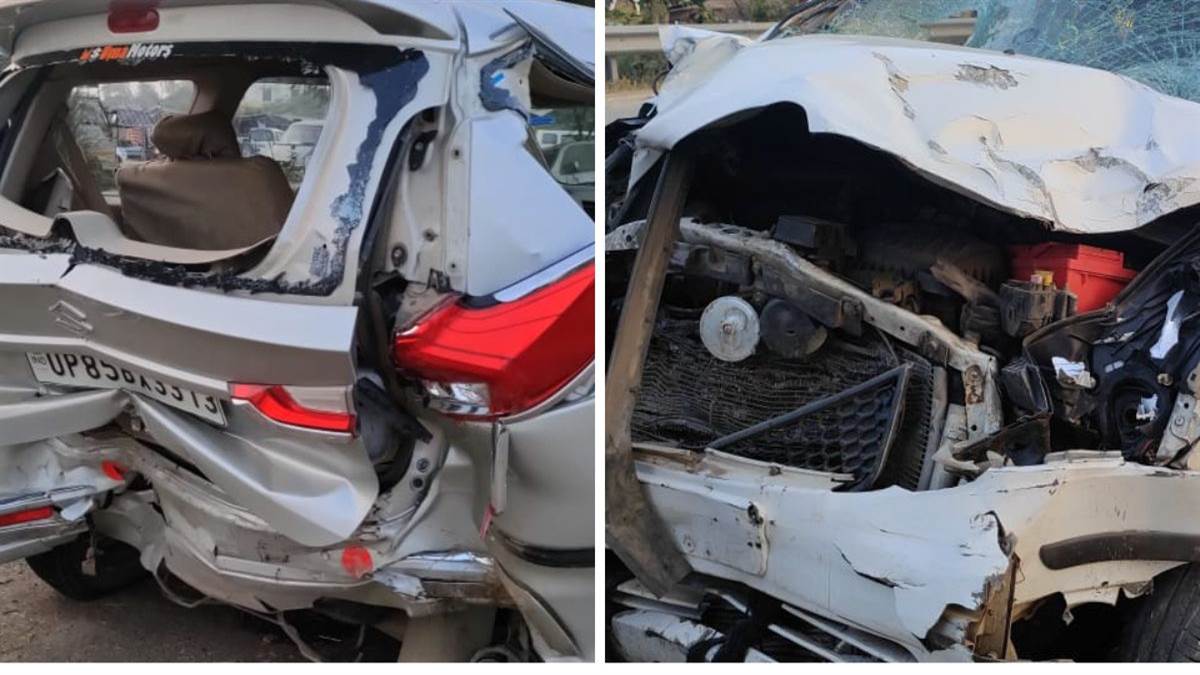 car collided with people changing car tires on yamuna expressway three including a woman died