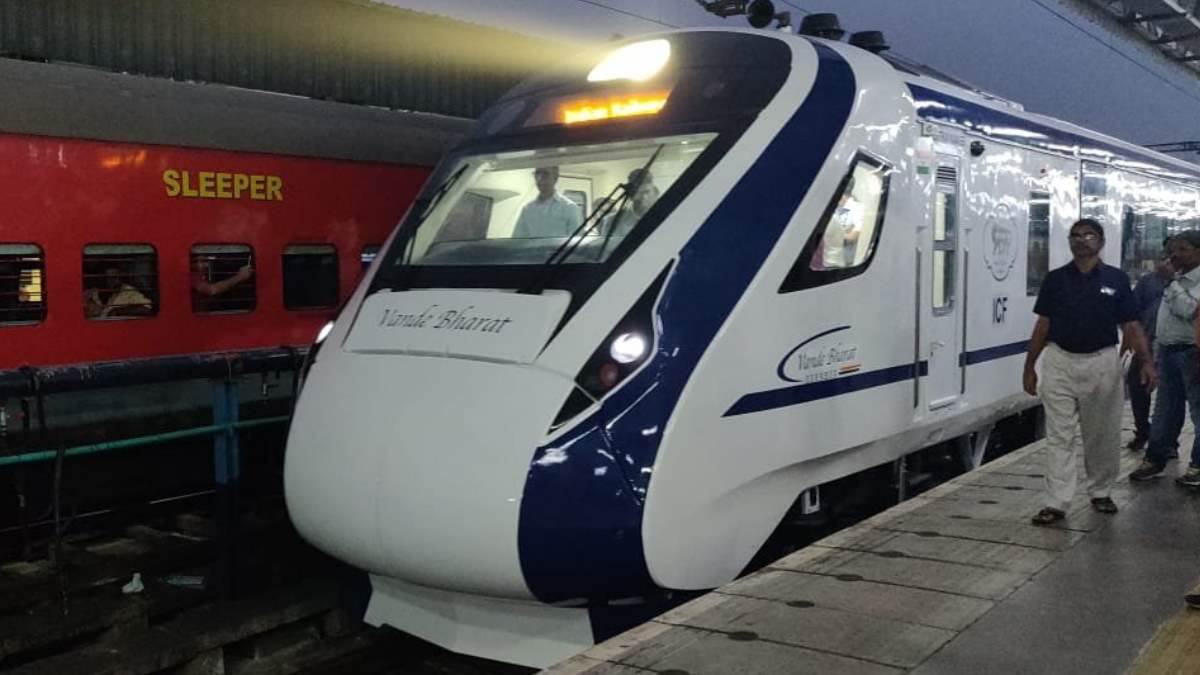 chennai mysore vande bharat express trial run started from chennai mg ramachandran central railway station