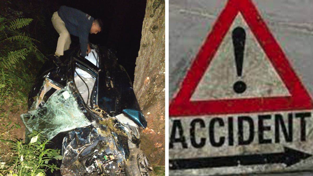 himachal pradesh mandi news car accident of youths who return from bijli mahadev at churag