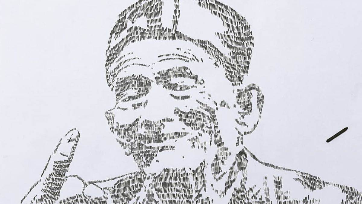 chandigarh artist varun tandon made portrait of india first voter shyam negi