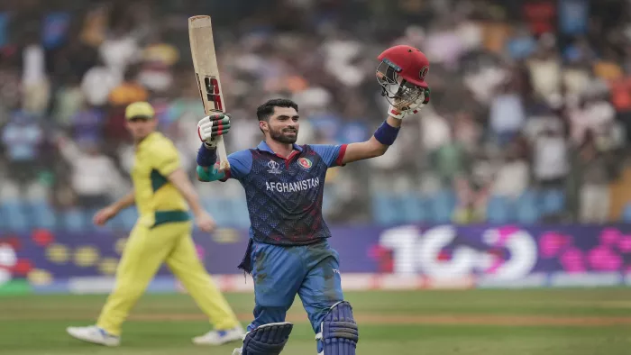 AUS vs AFG: इब्राहिम जादरान ने वर्ल्ड कप में अपना पहला शतक जमाया।