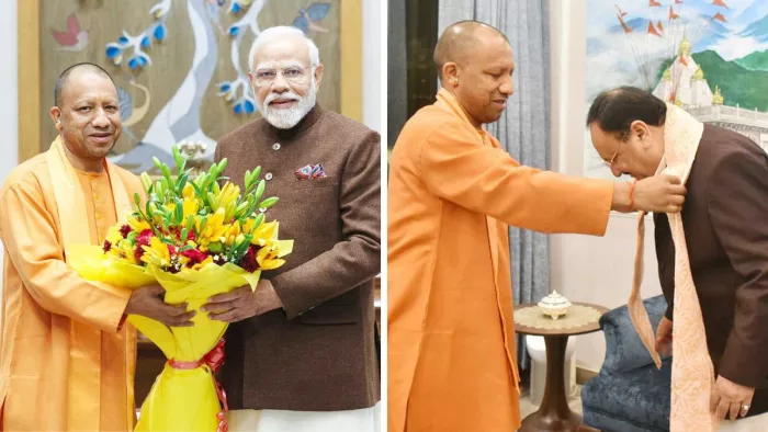 योगी आदित्यनाथ ने नई दिल्ली में पीएम मोदी और भाजपा अध्यक्ष जेपी नड्डा से की मुलाकात।