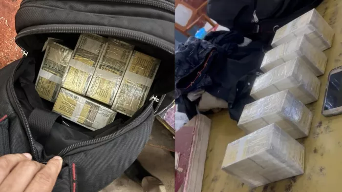 केरला एक्सप्रेस ट्रेन की सीट के नीचे मिले बैग में निकले नोट।