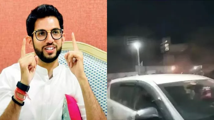 Aaditya Thackeray: औरंगाबाद में आदित्य ठाकरे के काफिले पर पथराव (फोटो एएनआई)