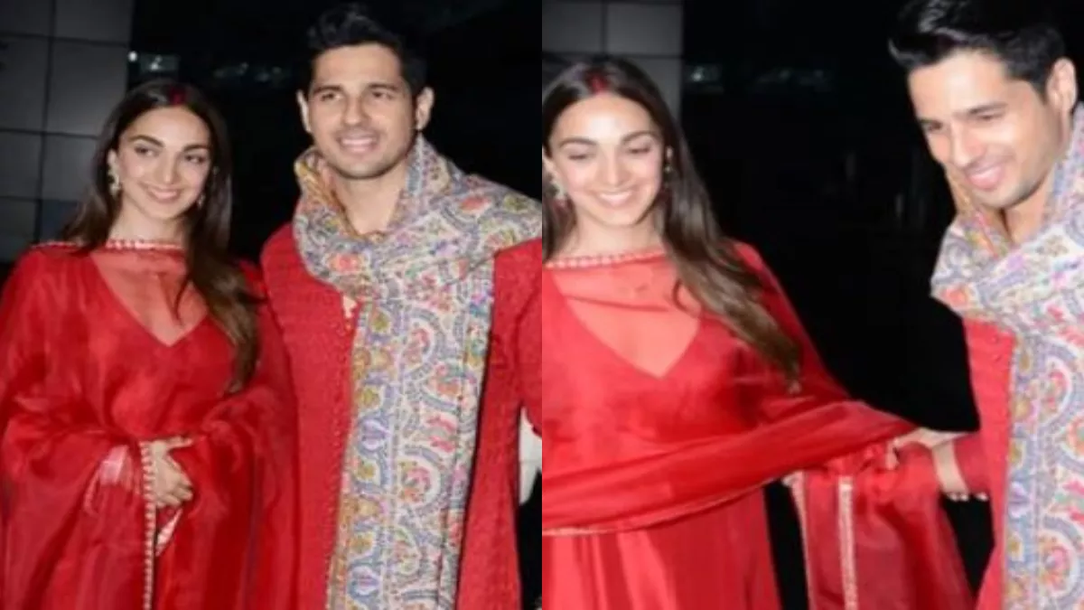 Kiara Sidharth Wedding: Kiara Advani arrived at her in-laws house wearing a red suit, distributed sweets with Siddharth, via instagram
