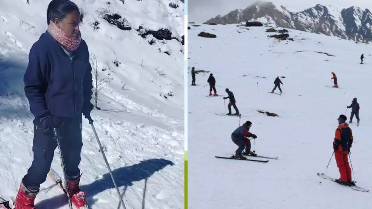 Snowfall in Munsiyari: लंबे इंतजार के बाद मुनस्यारी में स्नो स्कीइंग हुई शुरू, युवाओं ने उठाया लुफ्त