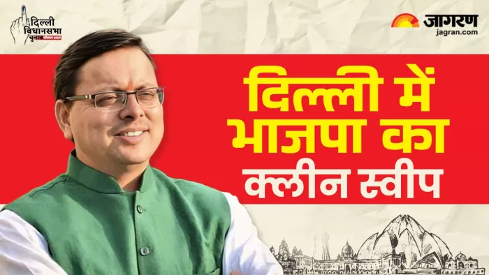 Delhi Elections Result: उत्तराखंड के मुख्यमंत्री पुष्कर सिंह धामी। Jagran