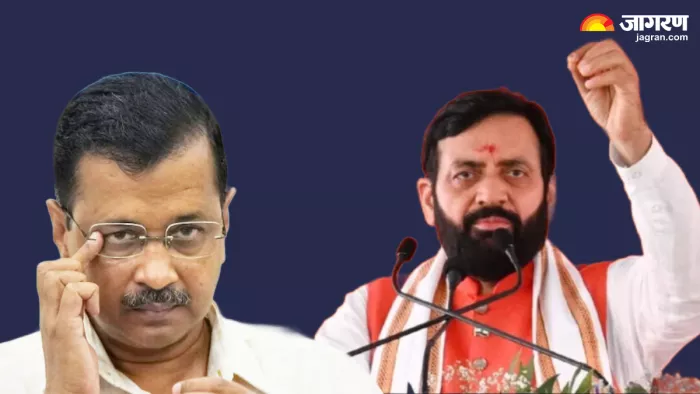 अरविंद केजरीवाल और हरियाणा के मुख्यमंत्री नायब सिंह सैनी (जागरण ग्राफिक्स)