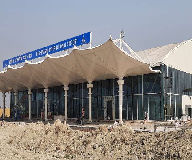 Construction of countrys first concrete free terminal building completed Kushinagar airport building built with German fabrication technology
