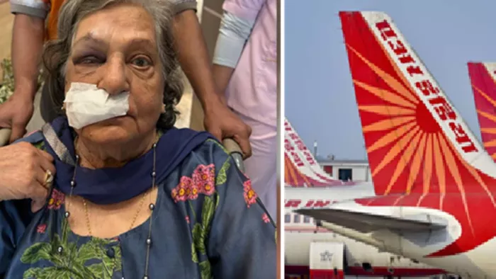 बुजुर्ग महिला को नहीं दी व्हीलचेयर, गिरने से आंख-सिर में आई चोट (फोटो- एक्स)