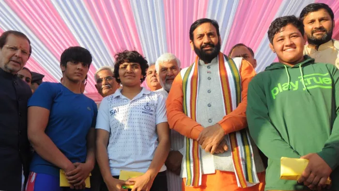 दंगलम में हरियाणा के मुख्यमंत्री नायब सिंह सैनी। फोटो जागरण