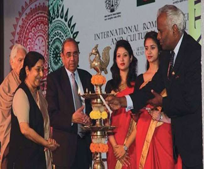वर्ष 2016 में आयोजित रोमा सम्मेलन में शामिल हुई थीं सुषमा स्वराज। फाइल