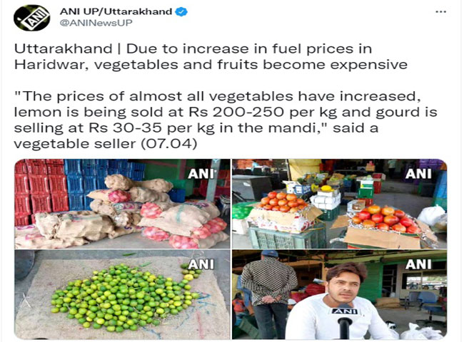 Vegetables and fruits Price Hike Vegetables and fruits become expensive due  to increase in petrol and diesel price lemon price crosses Rs 200 -  Vegetables and fruits Price Hike: पेट्रोल-डीजल के दाम