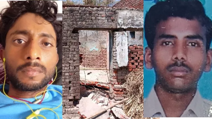 जर्जर मकान तोड़ते समय हुआ हादसा। बाएं से प्रभु और शंभू ।