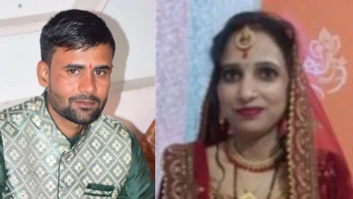 दीपक का फाइल फोटो। और आरोपी पत्नी शिवानी।
