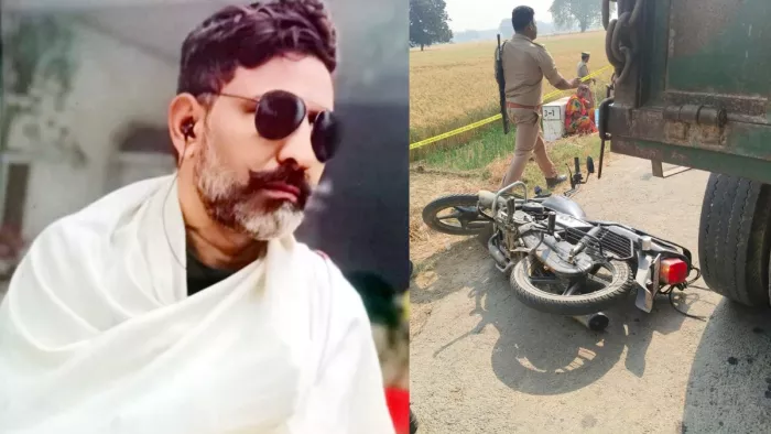 मृतक भाकियू नेता विनोद उर्फ पप्पू सिंह की फाइल फोटो, मौके पर पहुंची पुलिस।