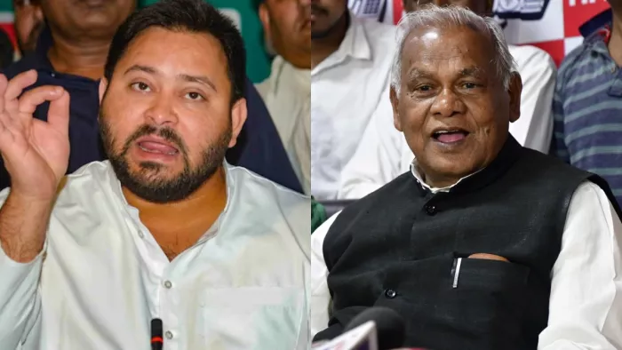 नेता प्रतिपक्ष तेजस्वी यादव और केंद्रीय मंत्री जीतन राम मांझी। फाइल फोटो