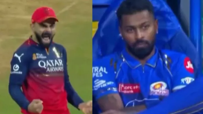 RCB की जीत के बाद खुशी से Virat Kohli मैदान पर दहाड़ने लगे