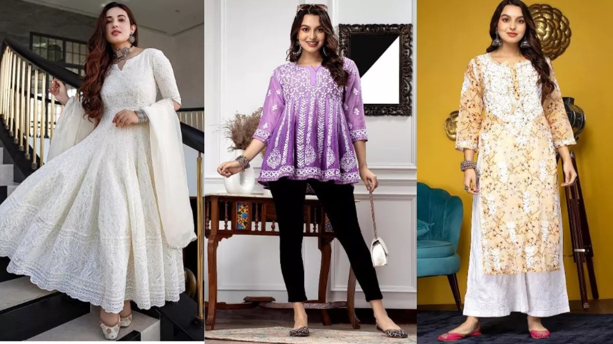 Chikankari Kurtis For Women Image Source: Amazon