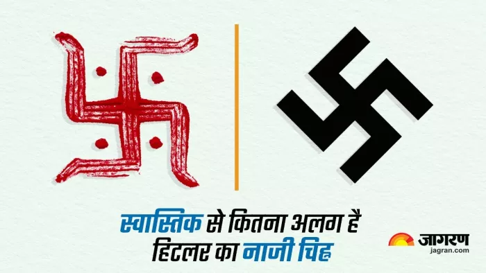 Hakenkreuz and Swastik Difference स्वास्तिक और नाजी प्रतीक में अंतर।