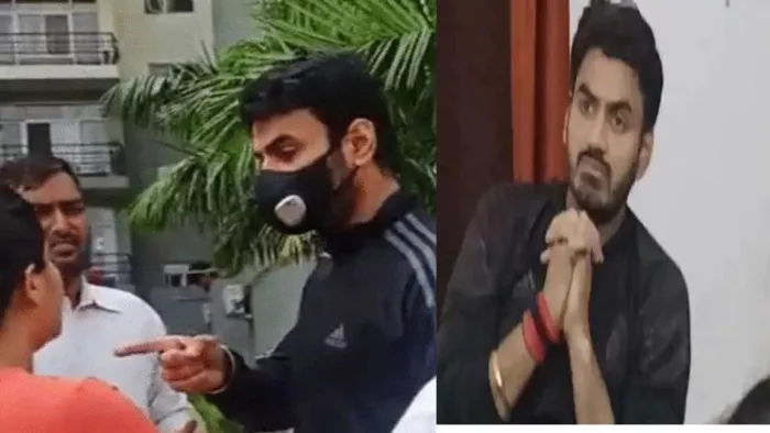 नोएडा के सेक्टर 93-बी में ग्रैंड ओमेक्स सोसायटी (Grand Omaxe Society) में एक महिला से बदसलूकी का आरोपित श्रीकांत त्यागी।