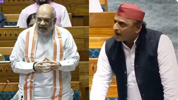 सदन में अमित शाह व अखिलेश यादव
