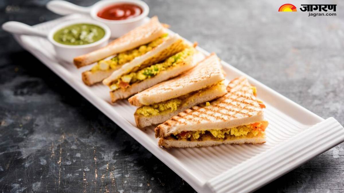 protein rich healthy breakfast paneer tikka sandwich recipe