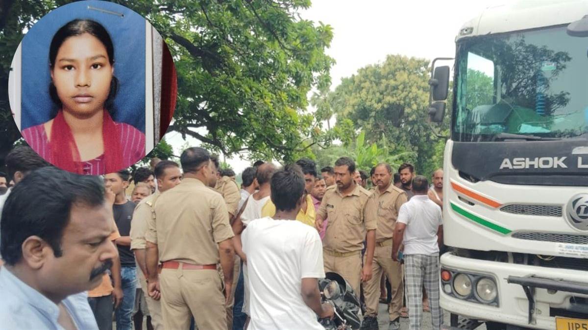 tragic accident in gorakhpur schoolgirl killed by truck villagers protest