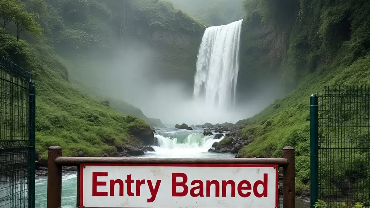 Kakolat Waterfall: ककोलत जलप्रपात में बढ़ा पानी का बहाव, सुरक्षा कारणों से सैलानियों के जाने पर रोक