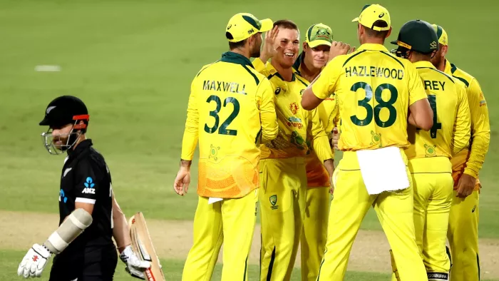 न्यूजीलैंड के कप्तान केन विलियमसन आउट होकर जाते हुए (फोटो ट्विटर पेज ICC)