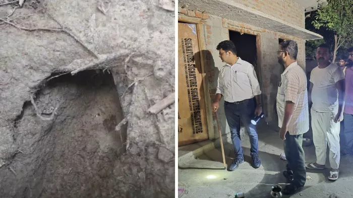 महसी के भेड़िया प्रभावित गांव कोलैला में कर्मियों संग पहरेदारी करते बीडीओ हेमंत यादव। जागरण