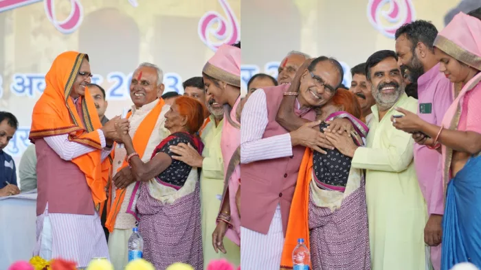 33 साल बाद भी नहीं भूले सीएम शिवराज सिंह चौहान, जमुना बाई को लगाया गले (फोटो जागरण संवाददाता)