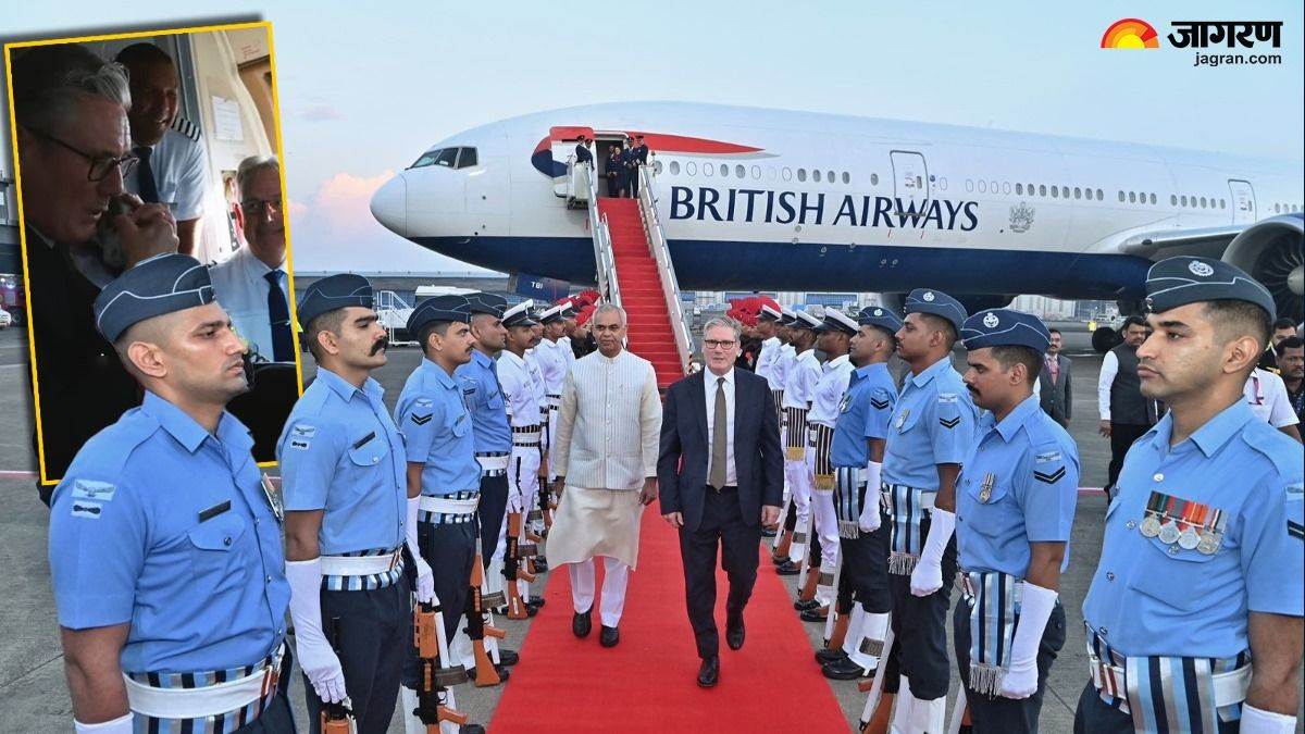 keir starmer visits india uk pm arrives in mumbai for two day trip share cockpit announcement video