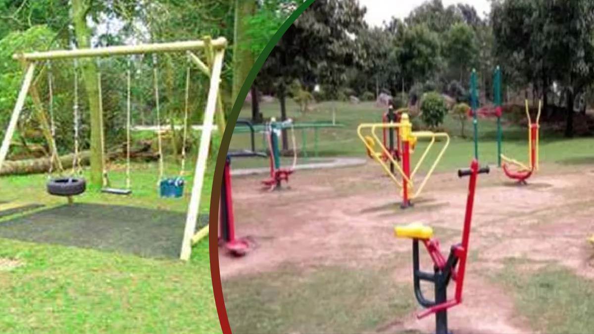 kaithal park improvement swings open gyms and e library for youth